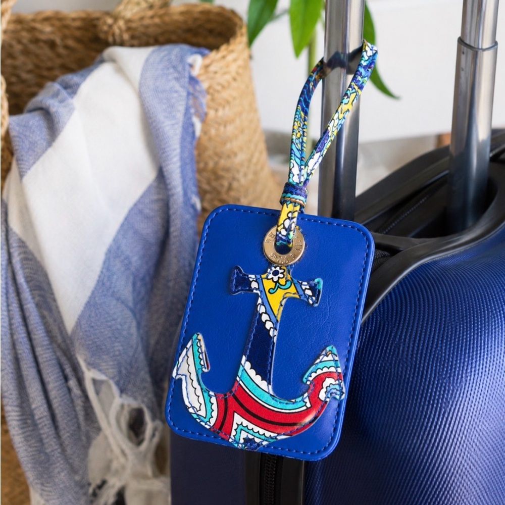Vera Bradley Coastal Anchor Luggage Tag / Bag Tag NWT Blue Nautical Print
